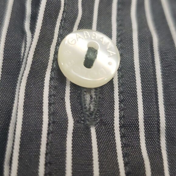 DOLCE GABANA men's EMBROIDERY STRIPPED DRESS SHIRT Medium - Picture 4 of 5